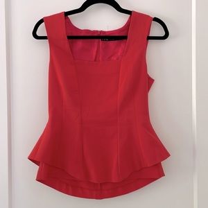 Zara red peplum/corset-ISH top (Size S)